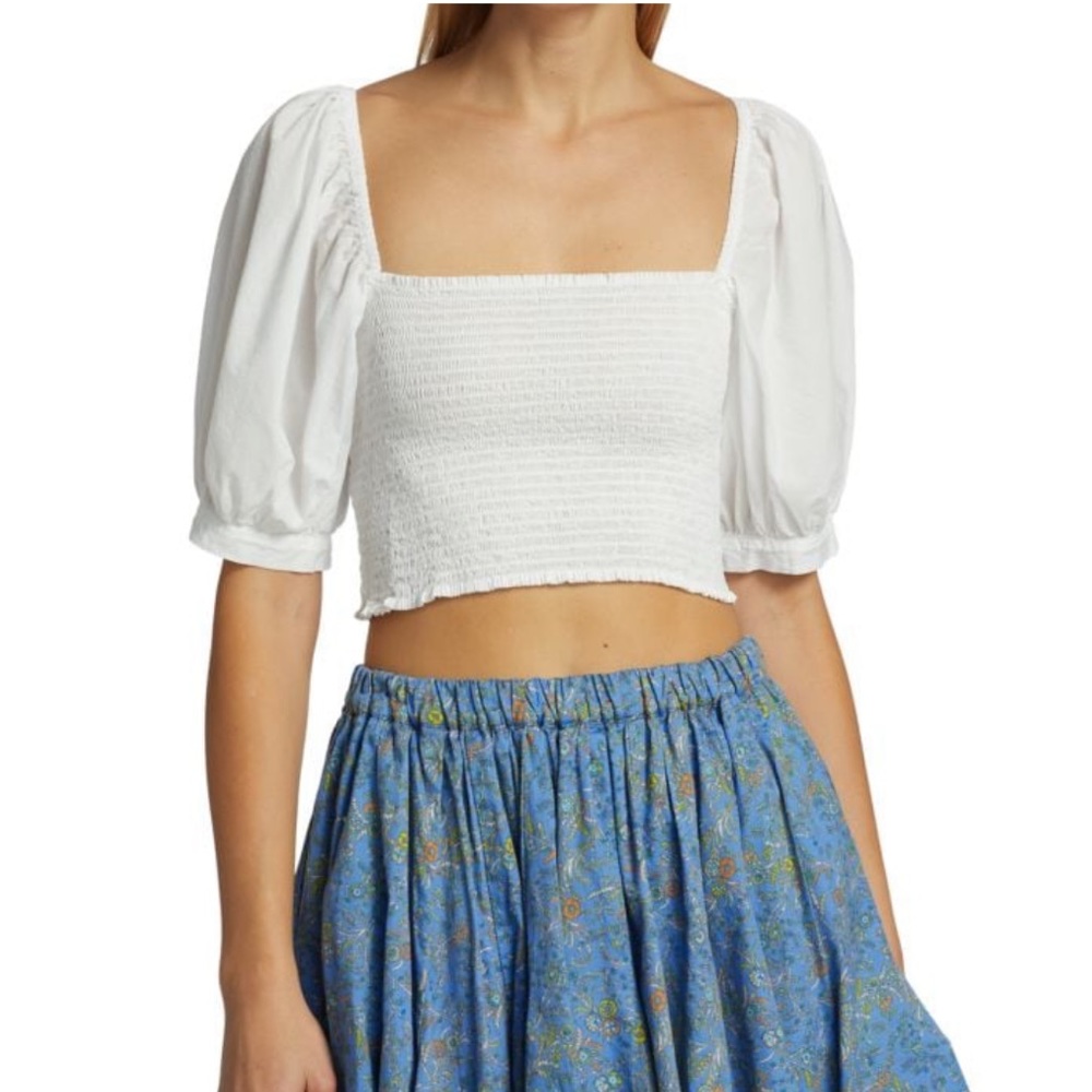 Xirena Issa Shirred Cotton Crop Top NWOT